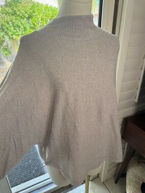 By Together Soft Light Gray Ribbed Mock Neck Sweater NWOT